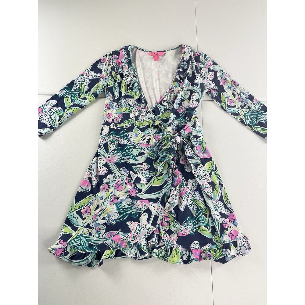 Lilly Pulitzer Jessalynne Romper Womens Small Wrap Tie Ruffle Skort Beach Resort